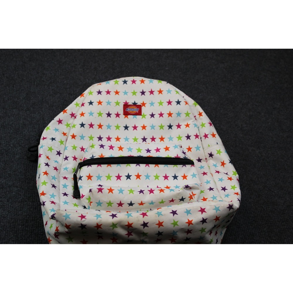 Dickies Star Print Backpack White Multicolor Canvas School Bag Y2K Retro